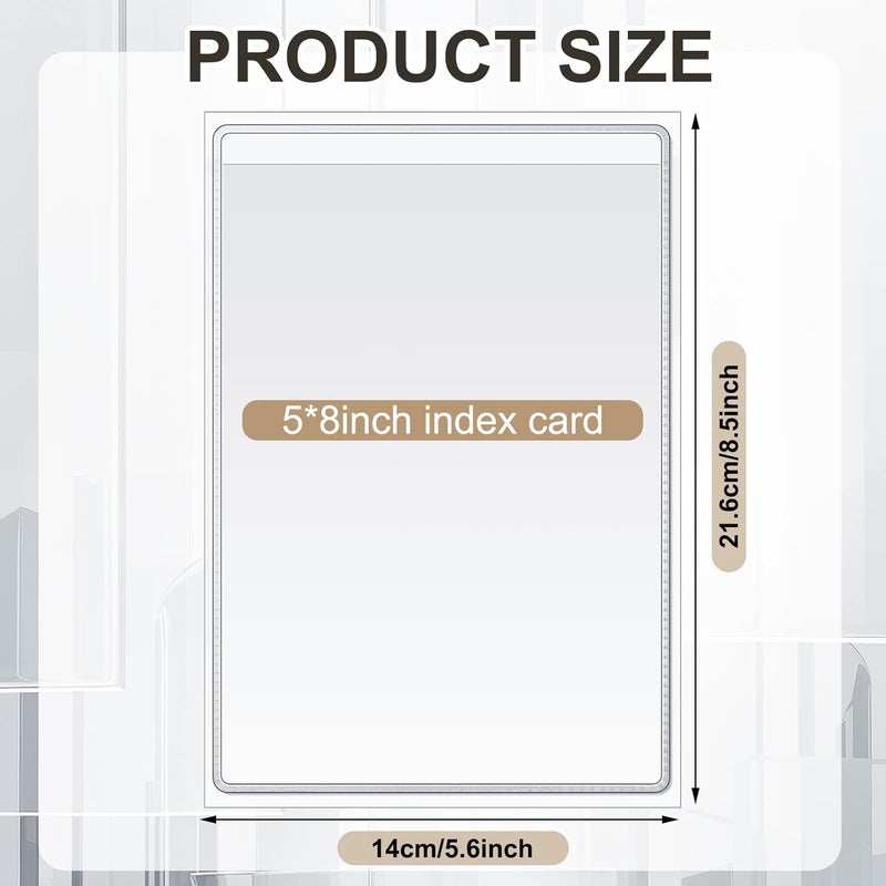 Geyee 60 Pcs 5 x 8 Inch Self Adhesive Shop Ticket Holders Clear Plastic Sleeves Adhesive Labeling Pockets Job Ticket Holders Work Order Peel Stick Display Pockets for Office Planners Document Card - Image 2